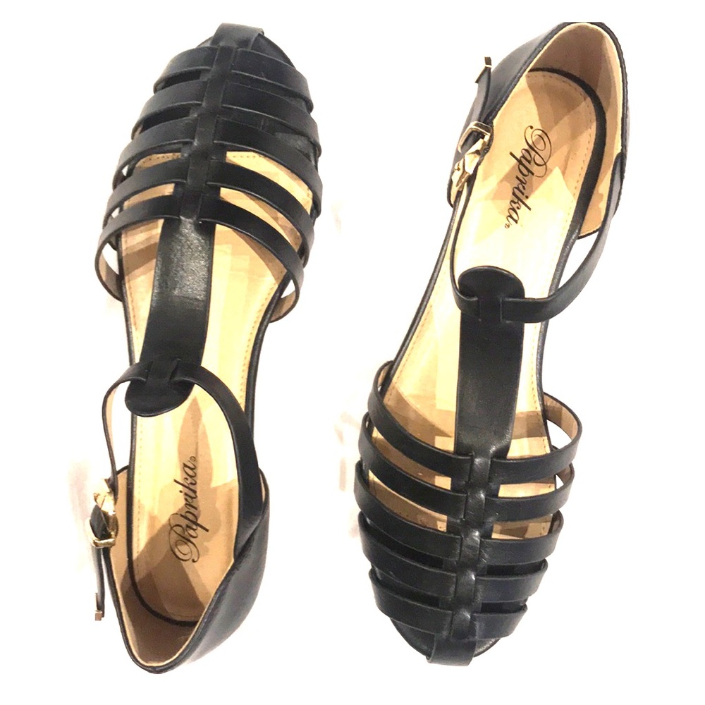 Black strappy gladiator sandal